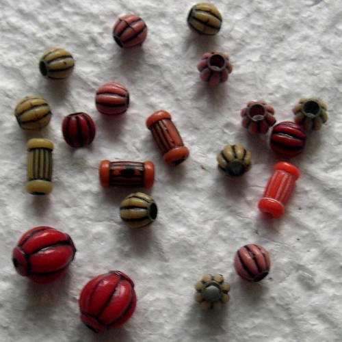 Lot de 20 perles synthétiques style oriental 8 mm 
