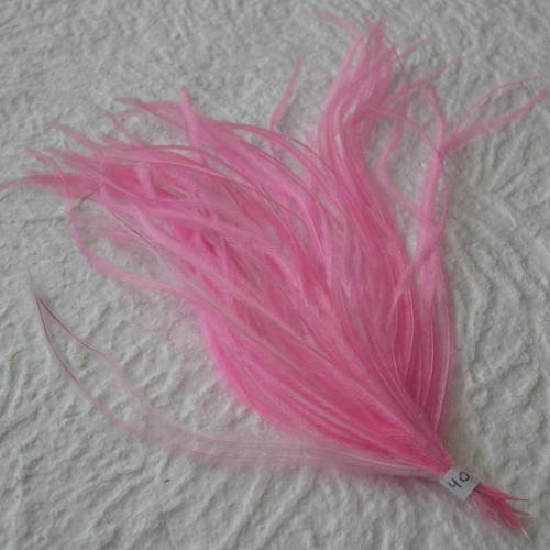 Lot n° 663 - plumes d'autruche de couelur rose 