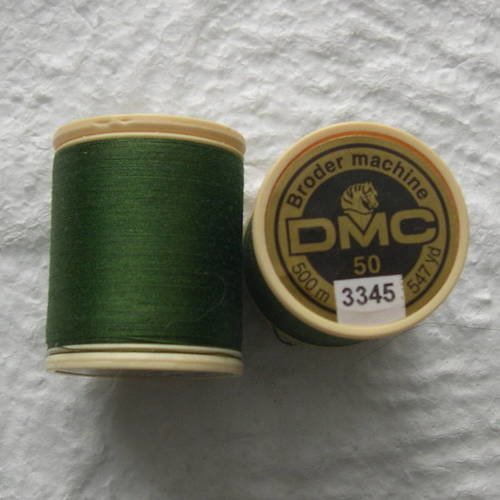 Fil à coudre dmc en coton ref. 3345 vert chasseur foncé 