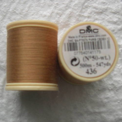 Fil à coudre dmc en coton ref. 436 brun ours en peluche 