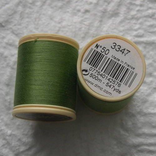Fil à coudre dmc en coton ref. 3347 vert insecte 
