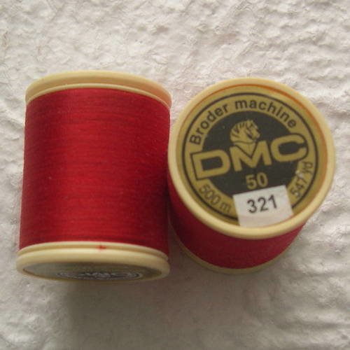 Fil à coudre dmc en coton ref. 321 rouge tulipe 
