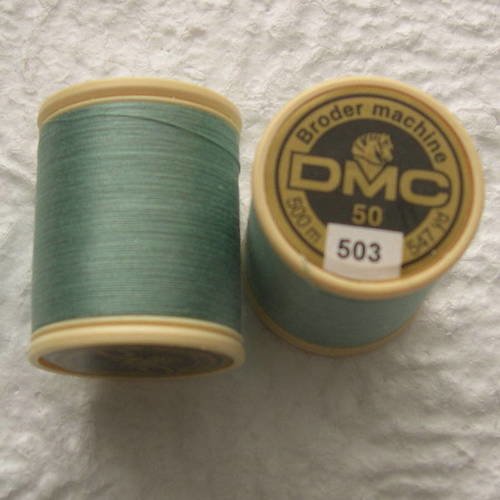 Fil à coudre dmc en coton ref. 503 vert thym. 