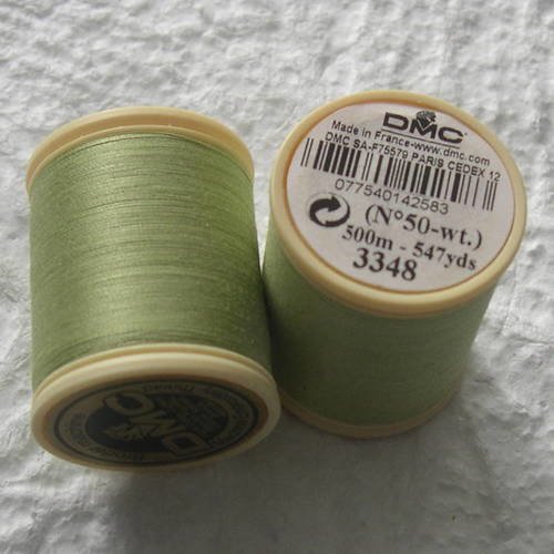 Fil à coudre dmc en coton ref. 3348 vert laitue 