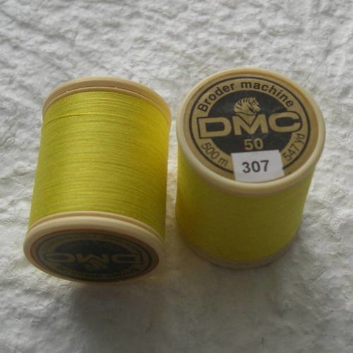 Fil à coudre dmc en coton ref. 307 jaune citron 