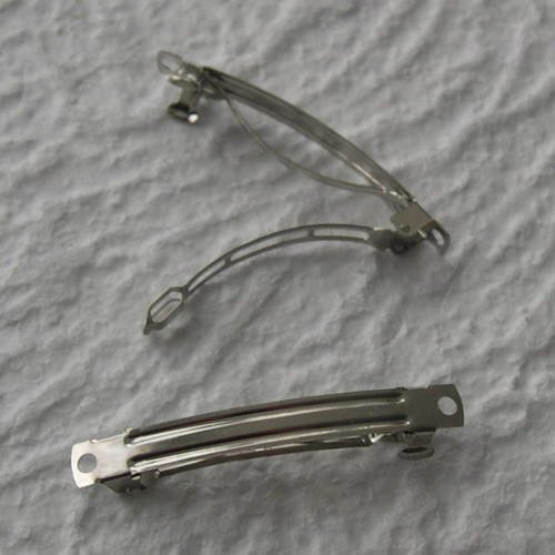 2 x barrette à cheveux en métal 6 cm. de longueur 