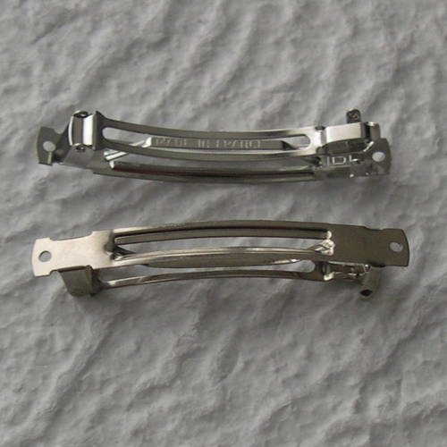 2 x barrette à cheveux en métal 6 cm. de longueur 