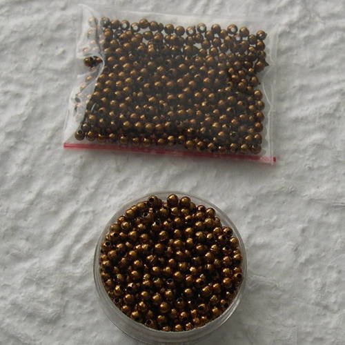 Lot de perles rondes 3 mm. marron métalisé 