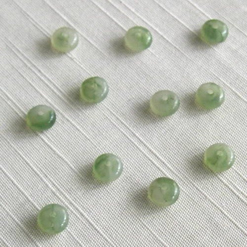 Lot de 10 perles synthétiques rondes applaties 