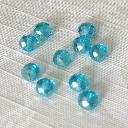 Lot de 10 perles de verre crystal  à facettes 8 mm. 