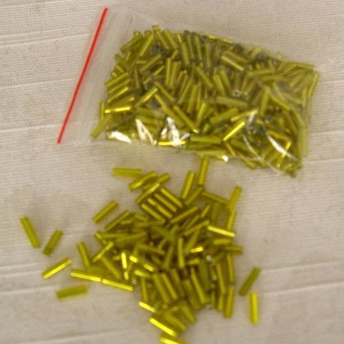 Lot de 10g. de perles de roaille tubes jaunes 
