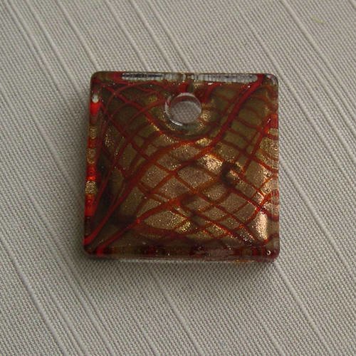 Pendentif carré en verre style murano 