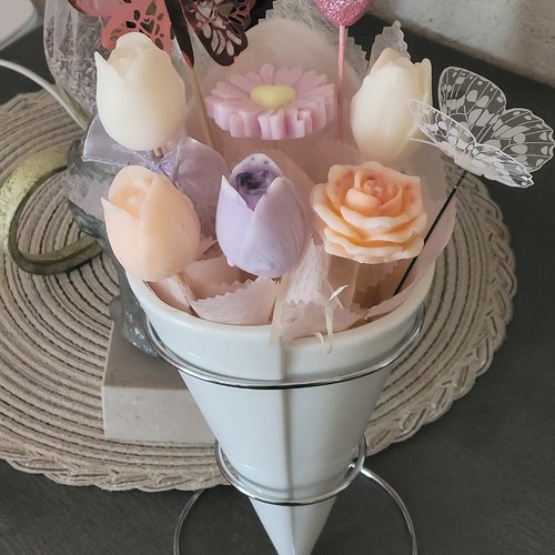 Bouquet parfumé – fondants & bougies florales artisanales
