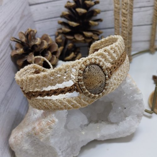 Bracelet mini manchette jaspe paysage