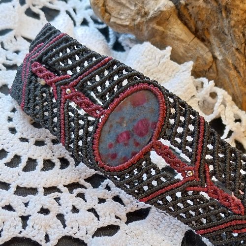 Bracelet manchette rubis cyanite