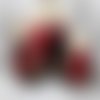 Boucle d'oreille plume tons rouge