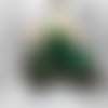 Boucle d'oreille plume tons vert