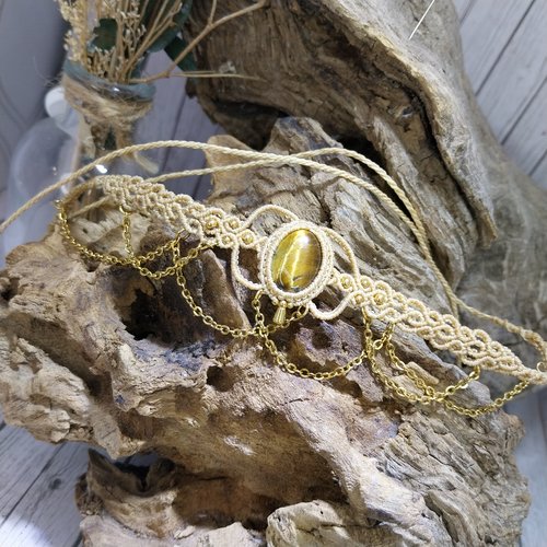Choker chamois oeil de tigre