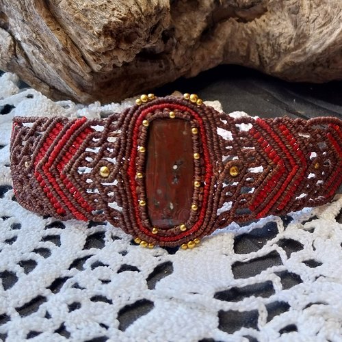 Bracelet jaspe héliotrope