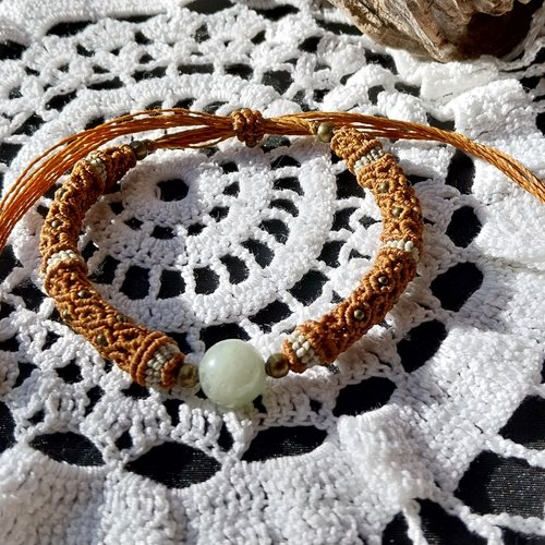 Bracelet tubulaire calcedoine verte