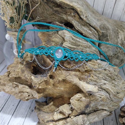 Choker azur quartz rose