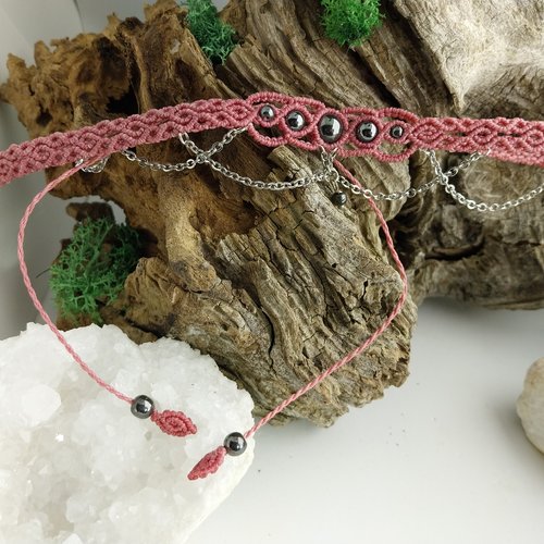 Choker poudré hematite