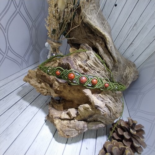 Choker olivia en jaspe rouge