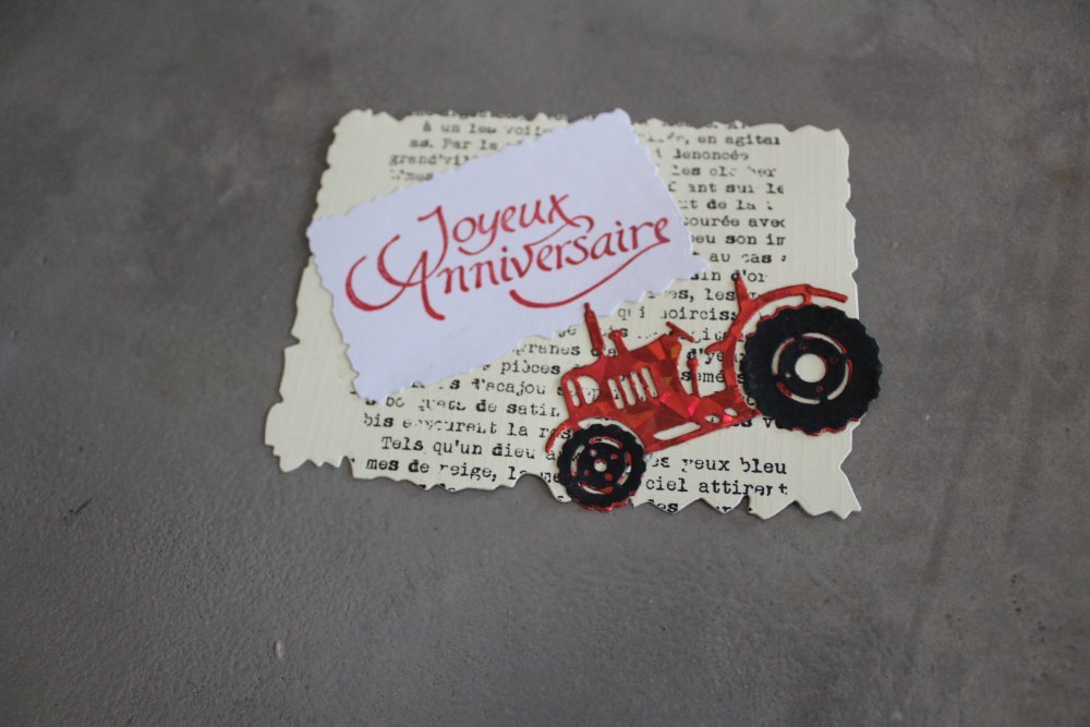 5 Embellissement Theme Joyeux Anniversaire Tracteur Pour Scrapbooking Decoration Un Grand Marche