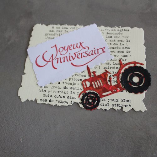 5 Embellissement Theme Joyeux Anniversaire Tracteur Pour Scrapbooking Decoration Un Grand Marche