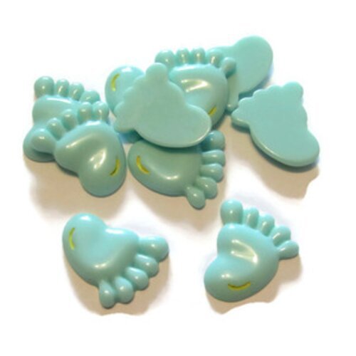 50 Embellissement Pieds Bebe En Resine Bleu 22 X 17mm 10 Cabochons En Resine Pied Bebe Bleu Un Grand Marche