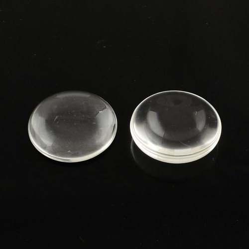 5 cabochons en verre transparent 10mm