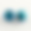 50 perles en bois ronde bleu turquoise 10mm