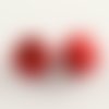 50 perles en bois ronde rouge 10mm