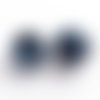 50 perle en bois ronde bleu foncé 8mm
