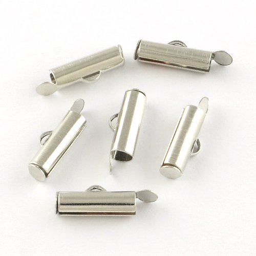 6 embouts tubes platine 16 x 6 x 4mm