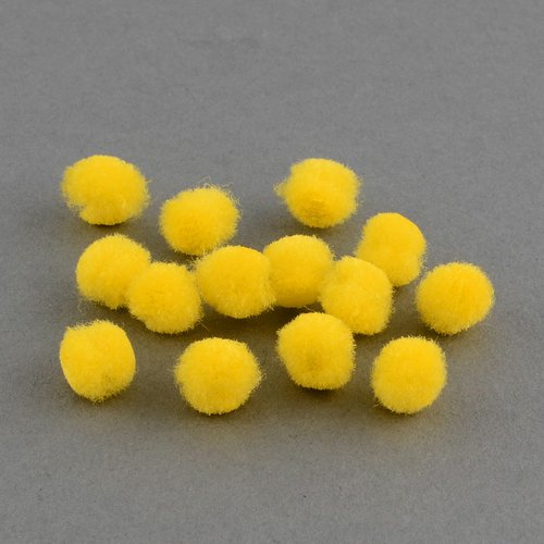 10 pompons boule jaune 20mm