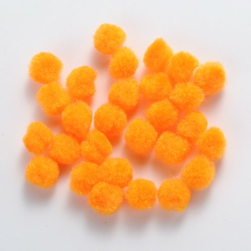 10 pompons boule orange 20mm