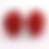 1 perle de cinabre rouge bouddha feuille de chou chinois 28.5 x 23 x 19.5mm trou 2mm