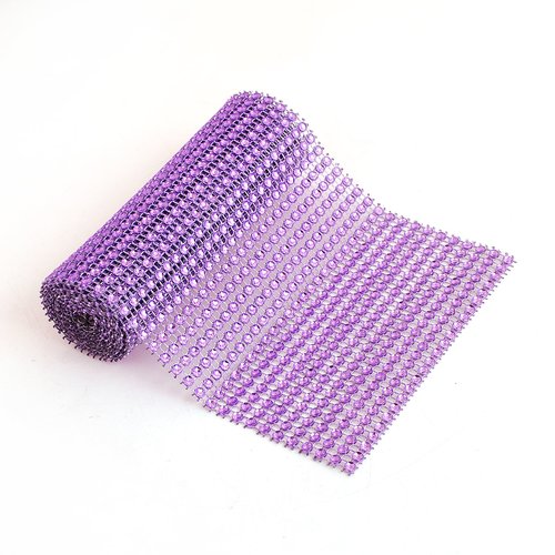 Ruban violet maille en plastique 1 mètre x 12cm