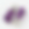 5 pompons suédine violet 38mm