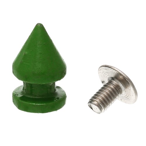5 rivets vert en métal (12 x 8 mm)  (7 x 6mm)