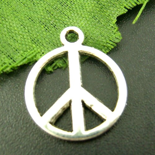 5 breloques peace and love 14mm