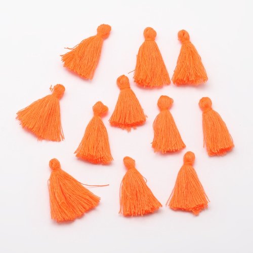 5 pompons polyester orange 30 mm
