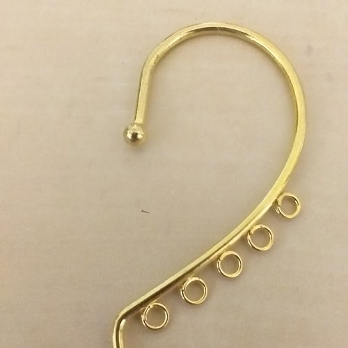 1 support boucle d'oreille métal doré environ 60 x 30mm