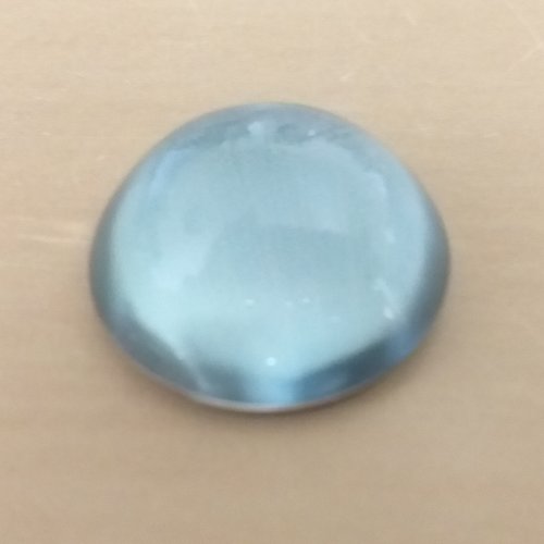 1 cabochon en verre bleu 20mm