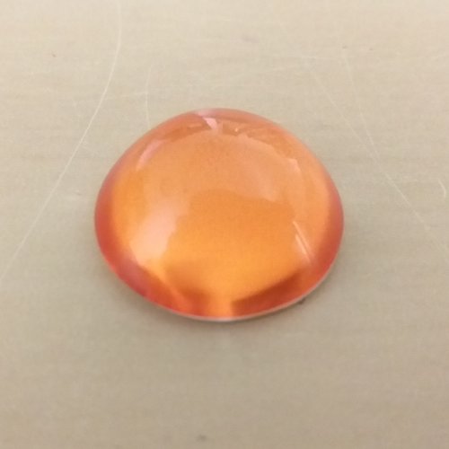1 cabochon en verre orange 20mm