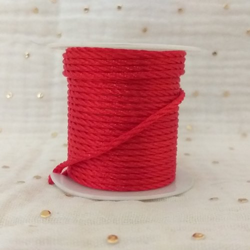 Cordon nylon rouge (2,50 mètres x 2.5mm diamètre)