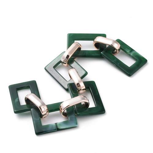 Chaine acrylique vert rectangulaire ( 1 mètre )