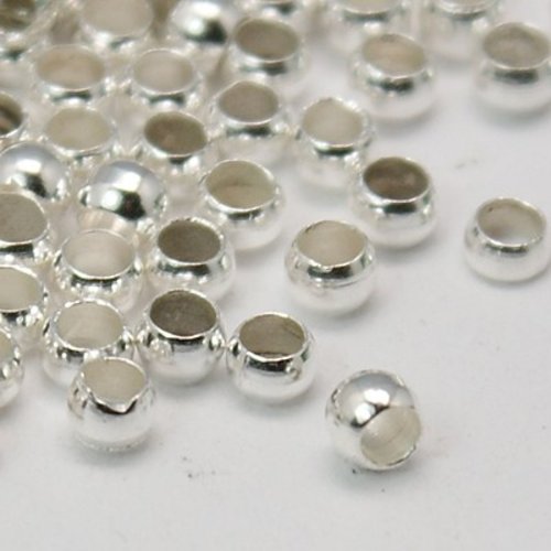 10 gr perle a écrasé métal argentée 2.5 mm trou 1.2 mm(400 pièces)