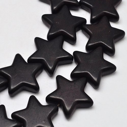 5 perles étoile noir 12mm